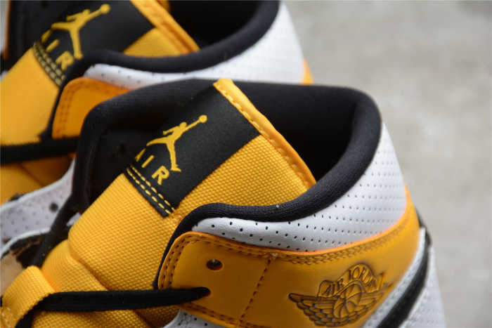 Air Jordan 1 Mid Perforated White University Gold BQ6472-107