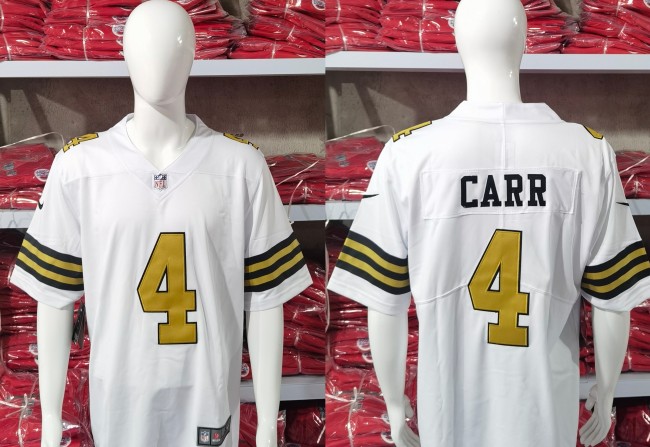 New Orleans Saints Jersey white gold lettering NO.4 CARR