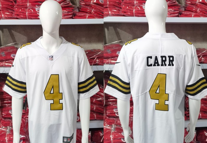 New Orleans Saints Jersey white gold lettering NO.4 CARR