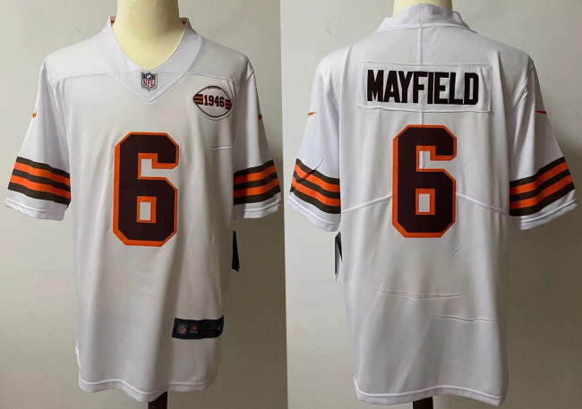 Cleveland Browns Jersey Vintage White NO.6 MAYFIELD