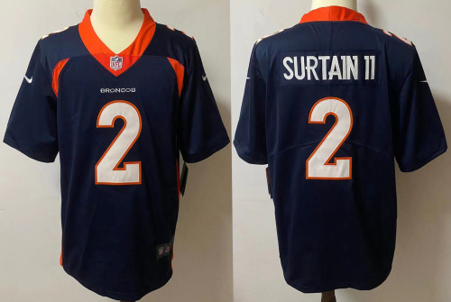 Denver Broncos Jersey Black 2024 NO.2 SURTAIN