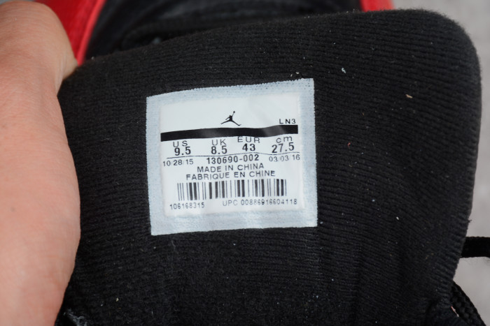 Air Jordan 12 Retro Flu Game Black Red 2016 (130690-002)