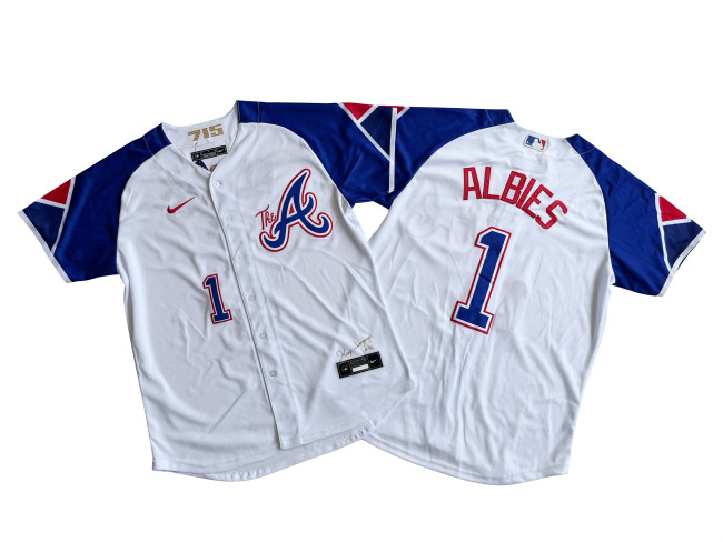 Atlanta Braves Jersey White City Version NO.1 ALBIES