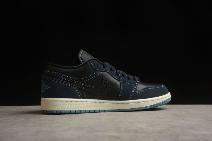 Air Jordan 1 FJ5478-010 Low Navy Black Snakeskin Dark Obsidian
