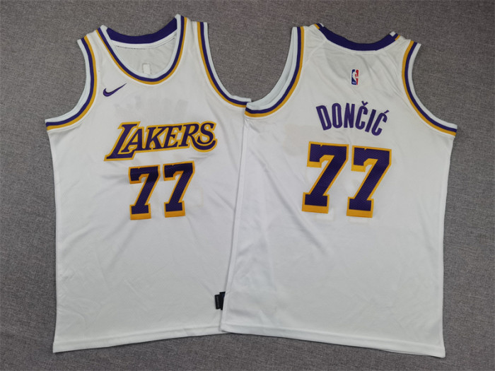 Los Angeles Lakers Kids Jersey White Icon Edition 22/23 NO.77 Dončić