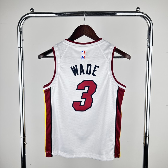 Miami Heat Kids Jersey White 22/23  No. 3 Wade