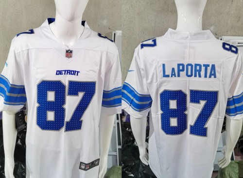 Detroit Lions Jersey White New style NO.87 LAPORTA