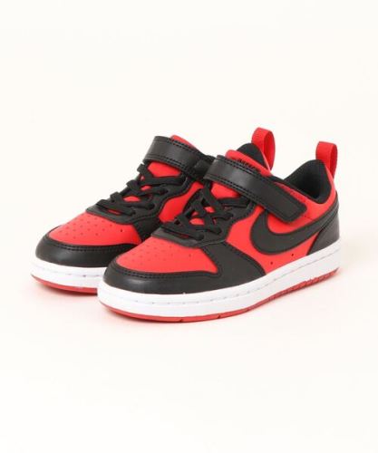 Air Force low-top Court Borough Low Children's Leather Sneakers Velcro Black Red