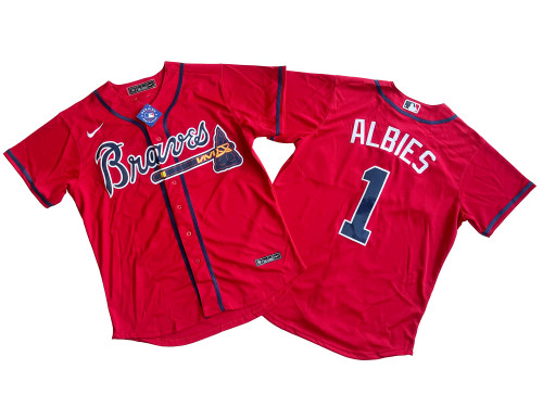 Atlanta Braves Jersey Red Fan Version NO.1 ALBIES