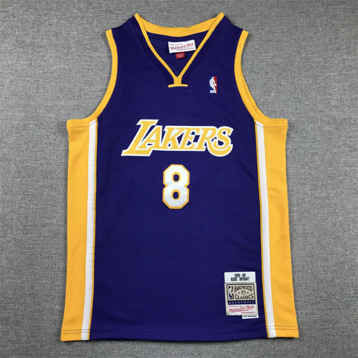 Los Angeles Lakers Kids Jersey Purple V-neck Vintage 90s NO.8 BRYANT