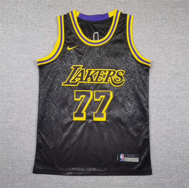 Los Angeles Lakers KIds Jersey snake pattern Black Statement Edition NO.77 Dončić
