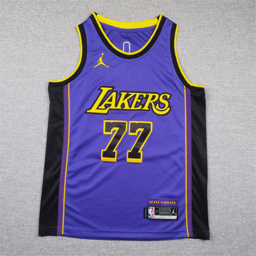 Los Angeles Lakers KIds Jersey Purple Statement Edition NO.77 Dončić