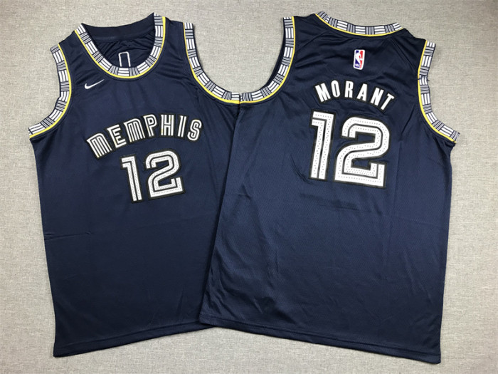 Memphis Grizzlies Kid Jersey Blue City Edition 21/22 NO.12 MORANT