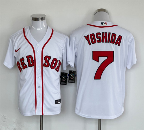 Boston Red Sox Home Jersey White Replica NO.7 YOSHIDA