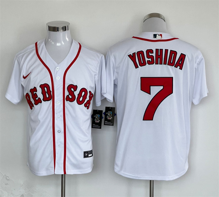 Boston Red Sox Home Jersey White Replica NO.7 YOSHIDA