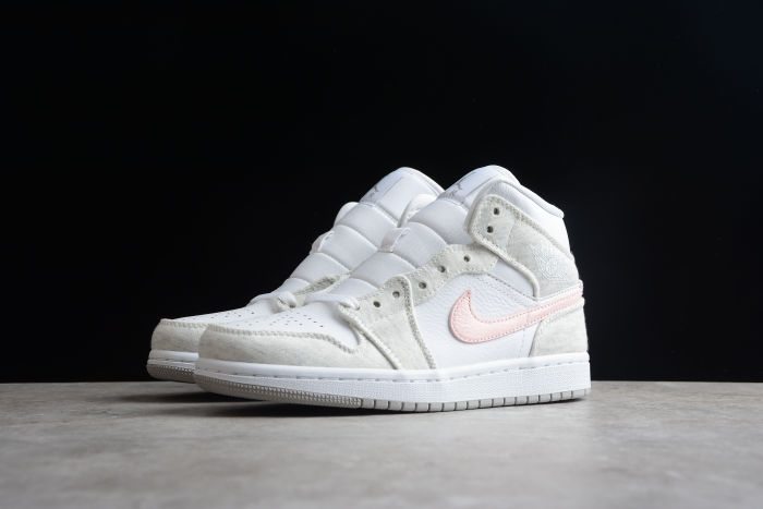 Air Jordan 1 Mid SE Light Iron Ore Women Sneakers White Atmosphere