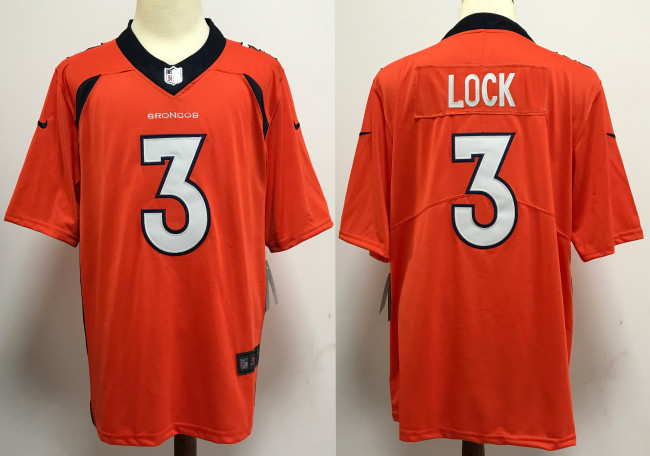 Denver Broncos Jersey Orange 2024 NO.3 LOCK