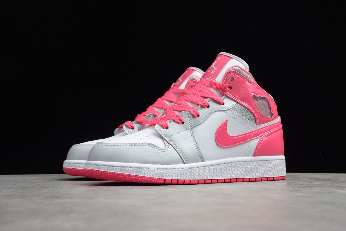 Air Jordan 1 Mid GS Platinum Pink White 555112-109