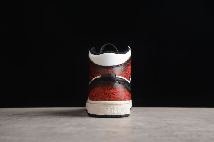 Air Jordan 1 Mid SE TD Wear-Away Sneakers Black White Sail