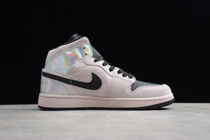 Air Jordan 1 Mid Iridescent Shoe Rose Black BQ6472-602