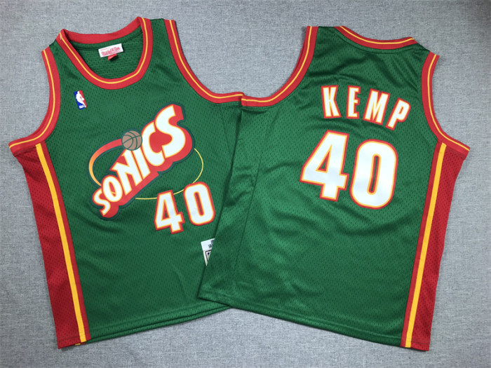 Seattle SuperSonics Kids Jersey Green Classics Edition 95/96 NO.40 KEMP
