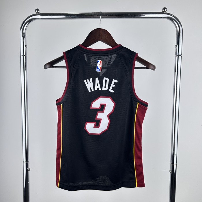Miami Heat Kids Jersey Black  22/23  No. 3 Wade