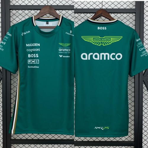2025  Aston Martin 1/4 Zip T-Shirt Green