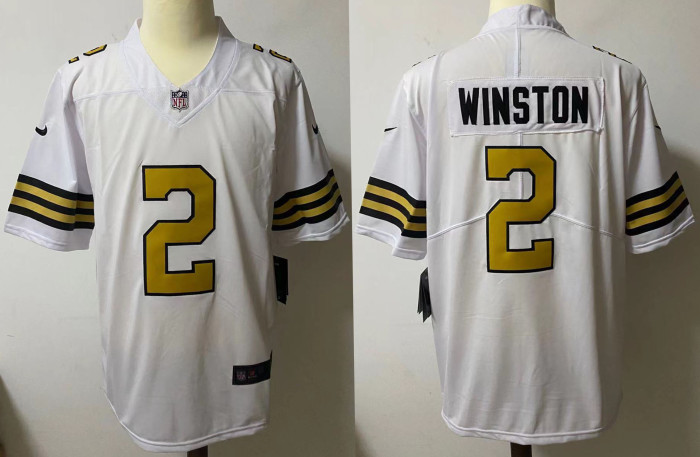 New Orleans Saints Jersey white gold lettering NO.2 WINSTON