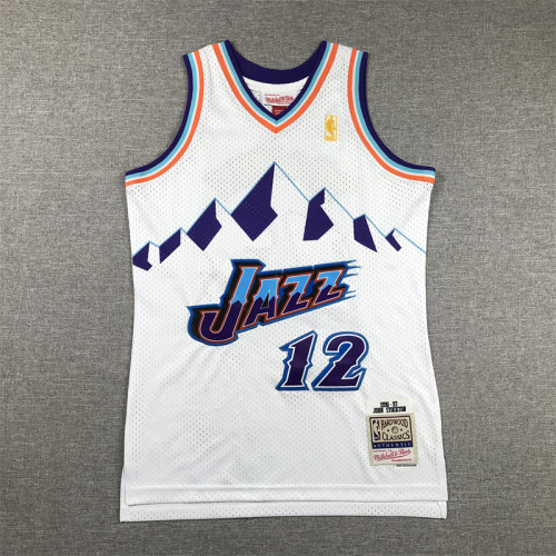 Utah Jazz KIds Jersey White Vintage Edition 96/97 NO.12 STOCKTON