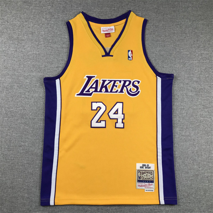 Los Angeles Lakers Kids Jersey Yellow V-neck Vintage 90s NO.24 BRYANT