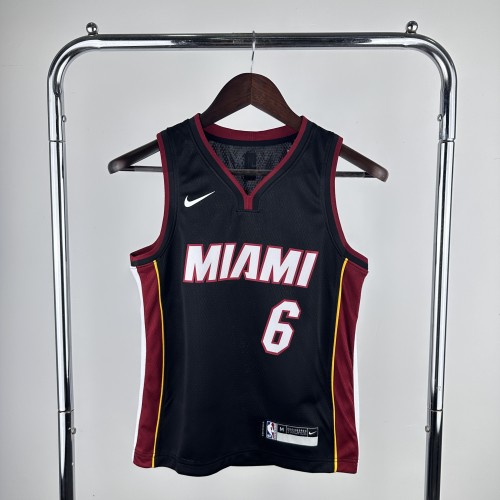 Miami Heat Kids Jersey Black 22/23 JAMES No. 6 James