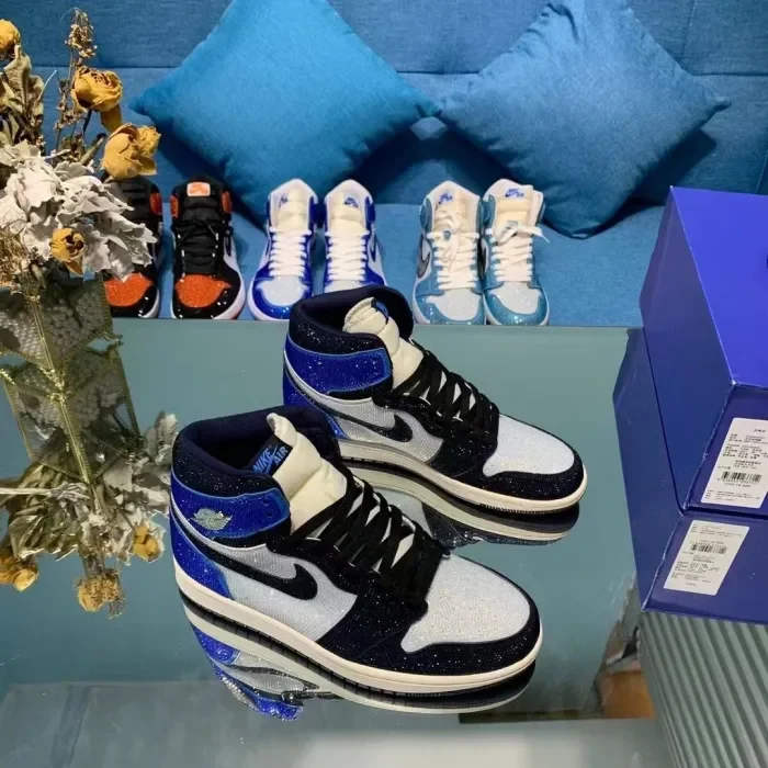 Air Jordan 1 Diamond DIY Blue Black