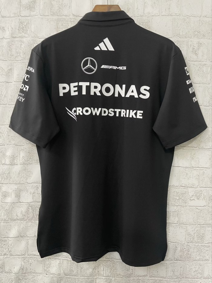 2025 Mercedes AMG Petronas Polo Shirt Black NO Number
