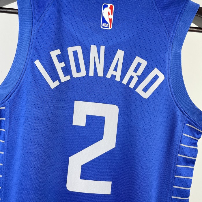 LA Clippers  Kids Basketball Jersey Blue Icon Edition No.2 LEONARO