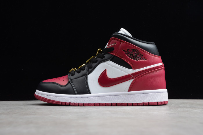 Air Jordan 1 Mid SE Gold Pendants Dark Beetroot CZ4385- 016
