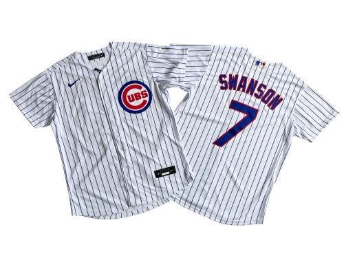 Chicago Cubs Jersey White Stripe Fan Version NO.7 SWANSON