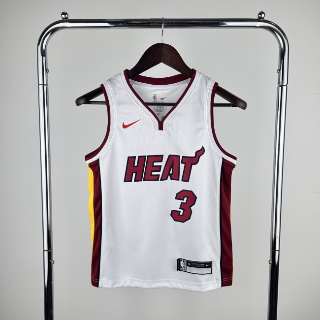 Miami Heat Kids Jersey White 22/23  No. 3 Wade