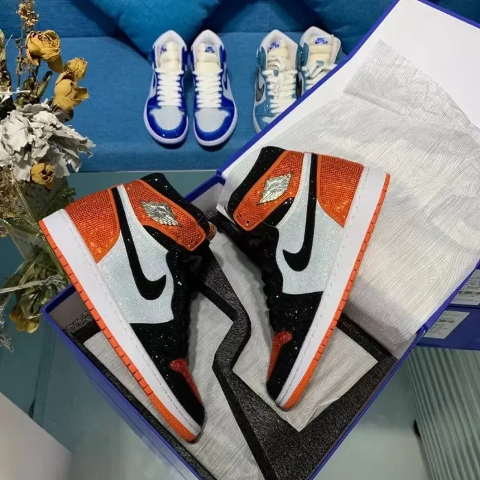 Air Jordan 1 Diamond DIY Orange Black