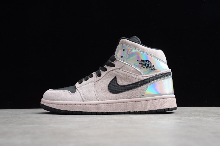 Air Jordan 1 Mid Iridescent Shoe Rose Black BQ6472-602