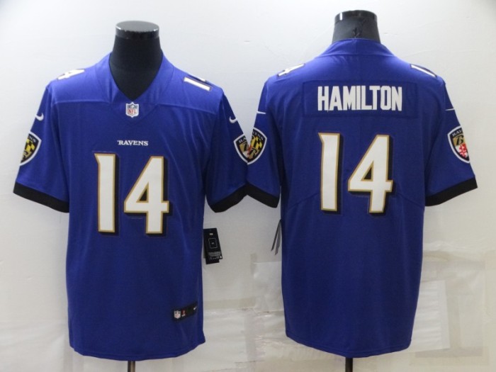 Baltimore Ravens Jersey Purple NO.14 HAMILTON