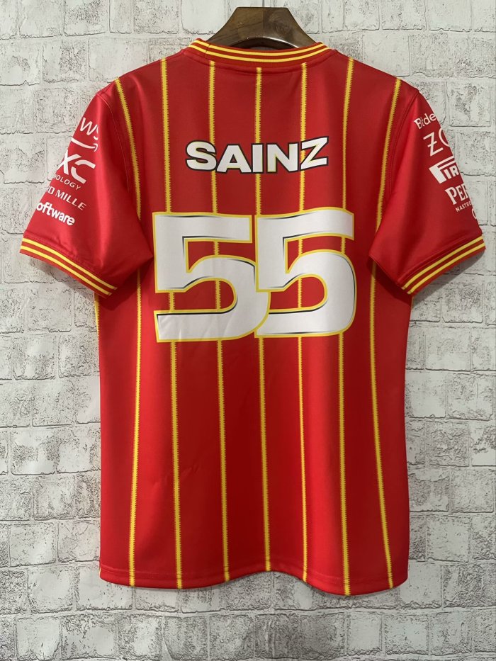 Ferrari Team X SAINZ Soccer Jersey Burnt Red NO Number