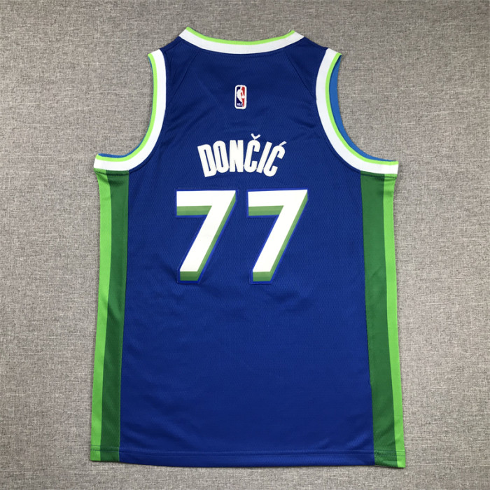 Dallas Mavericks Kid Jersey Blue City Edition 2023 NO.77 Dončić