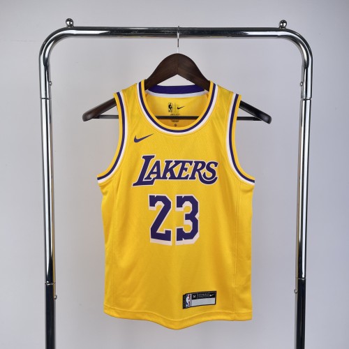 Los Angeles Lakers Kids Jersey Yellow Icon Edition 22/23 NO.23 JAMES