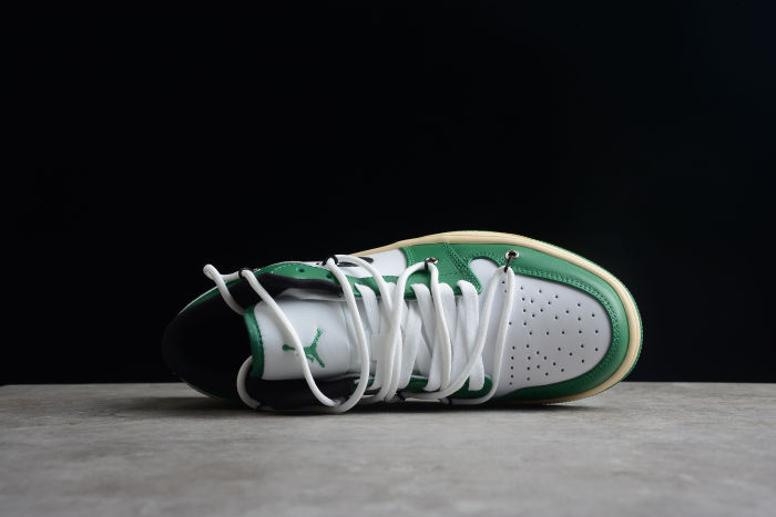 Air Jordan 1 Low Custom 'Green Stadium' Black White