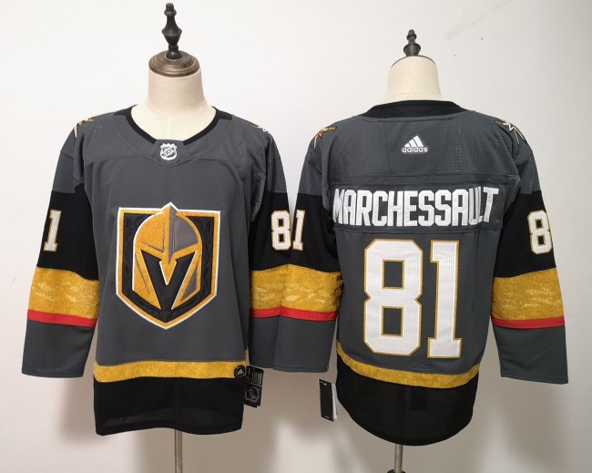 Vegas Golden Knights Home Jersey Grey NO.81 MARCHESSAULT