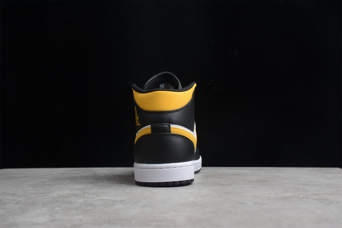 Air Jordan 1 Mid White Pollen Black