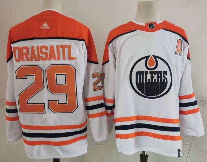 Edmonton Oilers Home Jersey White Orange NO.29 DRAISAITL