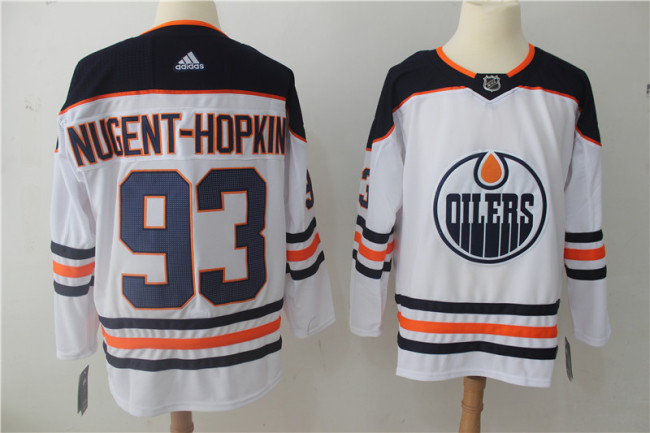 Edmonton Oilers Home Jersey White Black NO.93 NUGENT-HOPKINS