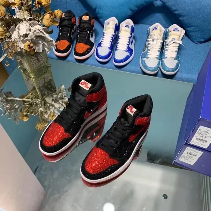 Air Jordan 1 Diamond DIY Red Black