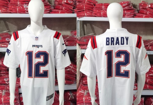 England Patriots Jersey White NO.12 BRADY